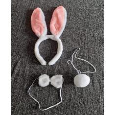 Fantasia Coelhinha Tiara Gravata Rabinho - 3 Peças