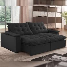 Sofá Retrátil e Reclinável 240cm Alaska Veludo/Grafite