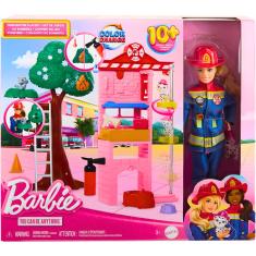 Boneca Barbie Profissões Playset Bombeira HRG55 Mattel