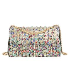 Bolsas de ombro, bolsa transversal, bolsas de mão com cristais de strass, bolsa de noite para mulheres bolsa clutch com corrente, A