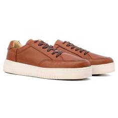 Tênis Masculino Casual Couro Cadarço Confortável - West Bulls, 38, Mar