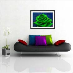 Quadro Decorativo Flores Verde Salas Decorações Com Moldura - Vital Qu