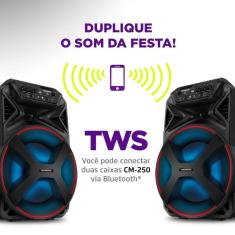 Caixa de Som Acústica Bluetooth 250W Mondial Connect Partyplus CM250
