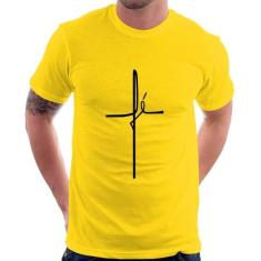 Camiseta Fé em Cruz - Foca na Moda, Amarelo, P