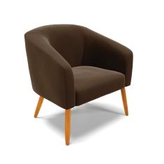 Poltrona Stella Suede Pés Palito Castanho - D'rossi Cor Marrom