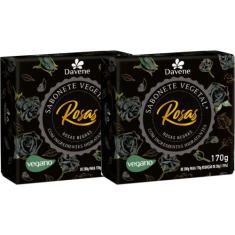 2UN Sabonete Vegetal Rosas Negras 170g Davene