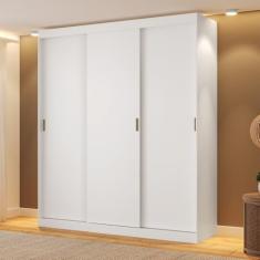Guarda Roupa Casal 3 Portas 4 Gav Branco Carraro
