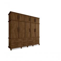 Guarda Roupa Berlim Quarto Casal 5 Portas 12 Gavetas Com Maleiro Luapa Móveis