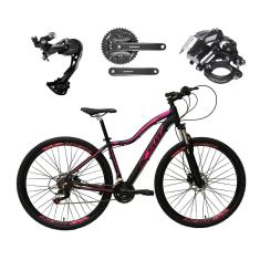 Bicicleta 29 Feminina KSW MWZA Câmbio Shimano Alívio 27v K7 Freio Hidráulico Kit 3x9 Suspensão Trava-Feminino
