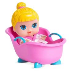 Boneca Menina Bebê Baby's Collection Mini Banheira Supertoys