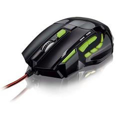 Mouse Gamer com Rapid Fire 2400DPI Preto e Verde Multilaser - MO208