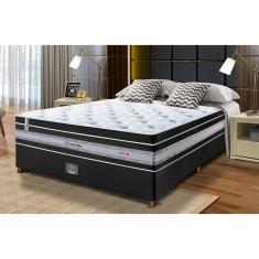 Conjunto Cama Box Casal de Molas Ensacadas Cama inBox Select Euro Soft 138x188x71 Preto