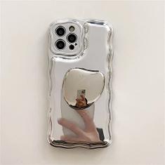 Capa de telefone com almofada de ar Wave Edge da moda para iPhone 14 Pro Max 13 12 Pro 11 X Xs Max Xr Suporte de revestimento Capa de silicone macio, prata, para iPhone 11