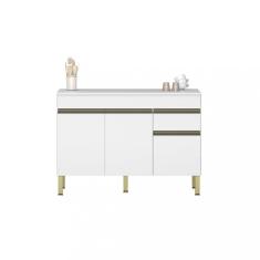 Balcão 3 Portas 1 Gavetas com Tampo 120cm Line Kits Paraná - Supremo