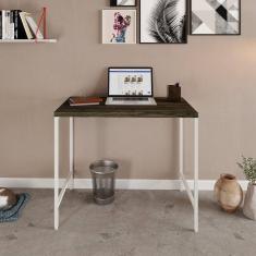 Escrivaninha Industrial 90cm Active Yescasa Carvalho Dark / Est.Branca
