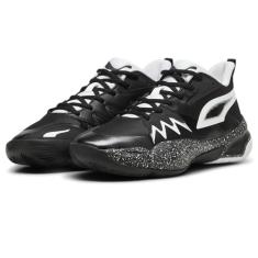 PUMA Tênis de basquete masculino Genetics, Speckle-puma preto e branco, 41