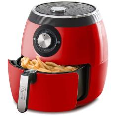 Fritadeira Elétrica Air Fryer 5,6L com Controle de Temperatura e Cesta Antiaderente, 110V 1700W, DASH, Vermelha