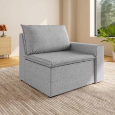 Sofá Modular com Braço Direito 105cm Zen Cabecasa Madeiramadeira Cinza