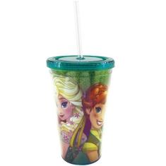 Copo Com Canudo Anna e Elsa 450ml Frozen - Disney