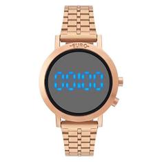 Relógio Euro, Pulseira de Aço, Feminino, Rosé