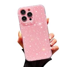 FABSPARK Capa para iPhone 15 Pro, super fofa, vibrante, brilhante, brilhante, brilhante, brilhante, feminina, proteção fina à prova de choque para iPhone 15 Pro de 6,1 polegadas, rosa