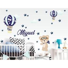 Adesivo De Parede Urso Balões Meninos
