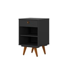 Mesa de Cabeceira Retrô Plus 1 GV Preta - Modern