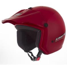 Capacete Moto Aberto Liberty Solid Pro Tork Feminino, VERMELHO, 58
