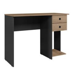 Mesa Escrivaninha 4115 Preto Fosco Carvalho Toq Rústico - Qmovi