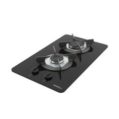 Fogão Cooktop Vidro Gás 2 Bocas Simples Safe Ferro Flange Inox Safe2 Nardelli Bivolt