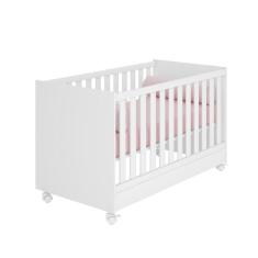 Berço Mini Cama Com Rodizio Brilhar Q01 Branco