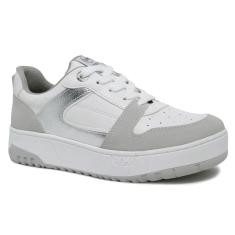 Tênis Feminino Casual Via Marte Branco/Prata 23-13104