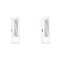 Kit com 2 Portas de Aço Postigo 215x85cm com Grade Quadrada Minas Sul Mgm Branco