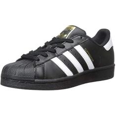 adidas Tênis Superstar infantil, preto, tamanho 7K