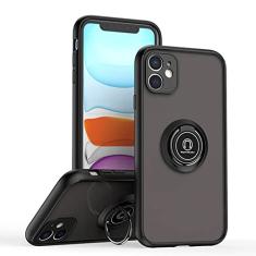 ymxdmd É especialmente projetada para iPhone 11 antiarranhões, anti-impressão digital, suporte de anel giratório de 360° embutido sólido e durável, capa magnética para celular para carro, adequada