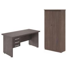Kit Escrivaninha com Armario Estónia Freijo - Mais de Casa