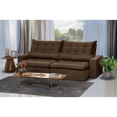 Sofá Ceará Modular 6 Lugares 2.90 MT Retrátil e Reclinável Veludo Nobr