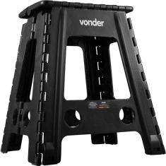 Banqueta Plástica Dobrável 450mm até 150kg Preta VONDER