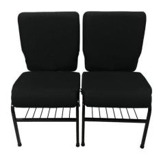 02 Cadeiras para Igrejas c/ Porta Biblía e Porta Cálice Preto