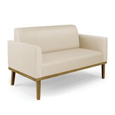 Sofá Namoradeira Base De Madeira Fixa Castanho Marisa Corino D03 - D?rossi Cor Bege