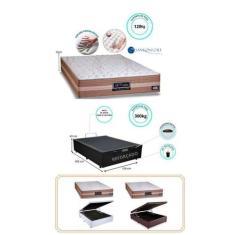 Cama Box Baú Casal Medida Especial Viúva + Colchão Sankonfort Le Confo