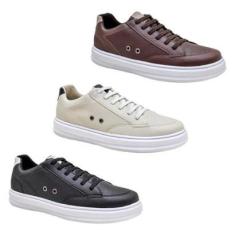 KIT 3 Pares De Tenis Casual Confortável Masculino-Masculino