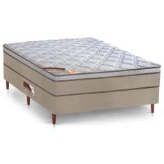 Cama Box Casal Castor Revolution com Mola Bonnel 66x138x188cm – Branco/Bege