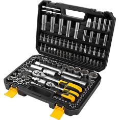 Vonder, Jogo De Soquetes E Ponteiras Com Encaixe De 1/4" E De 1/2", Com Catraca, 108 Peças.