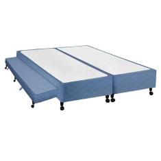 Cama Box Base c/Auxiliar Universal King Poli Tecido Blue (193x203x27) - Castor