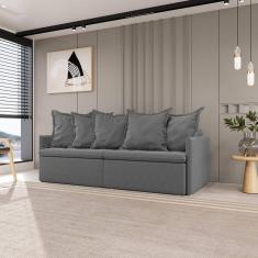 Sofá Retrátil e Reclinável 4 Lugares 240cm Dália Cabecasa Madeiramadeira Cinza