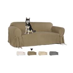 Capa para Sofá de 3 lugares até 2,10m em Brim Peletizado Elegante Maci