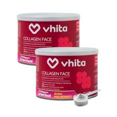 Vhita Colágeno Hidrolisado Verisol Com Ácido Hialuronico Em Pó Frutas Vermelhas 120gr - 2 Potes