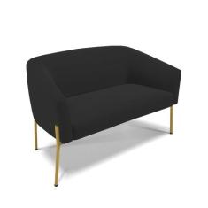 Sofá 2 Lugares Namoradeira Pé de Ferro Dourado Stella Veludo D03 - D'R
