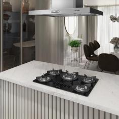 Cooktop Safe Ferro Fundido 5 Bocas Tripla Chama Glp Nardelli Preto Bivolt